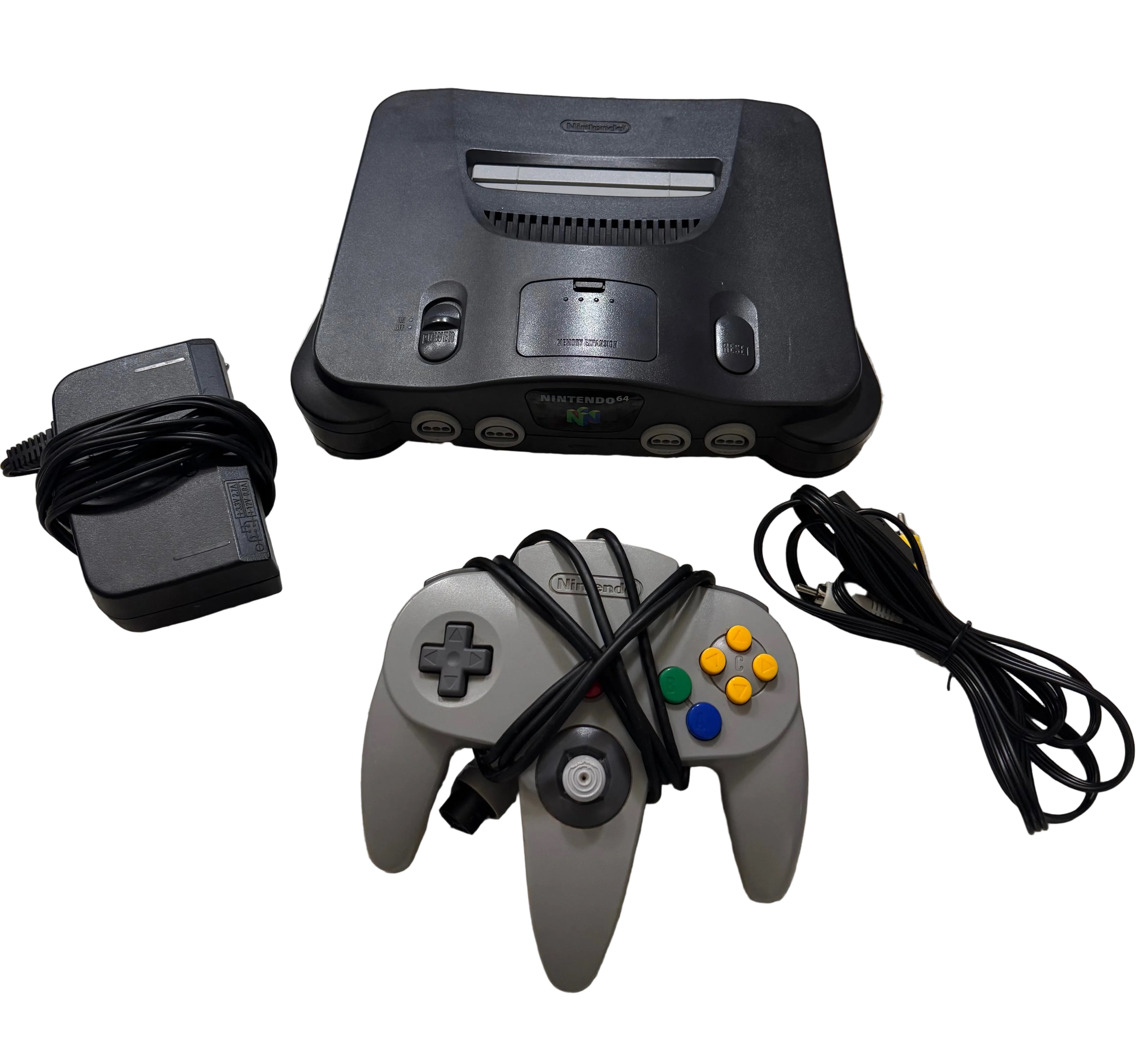 Nintendo 64 w/ Power & AV Cables, 1 Controller - Region Changed