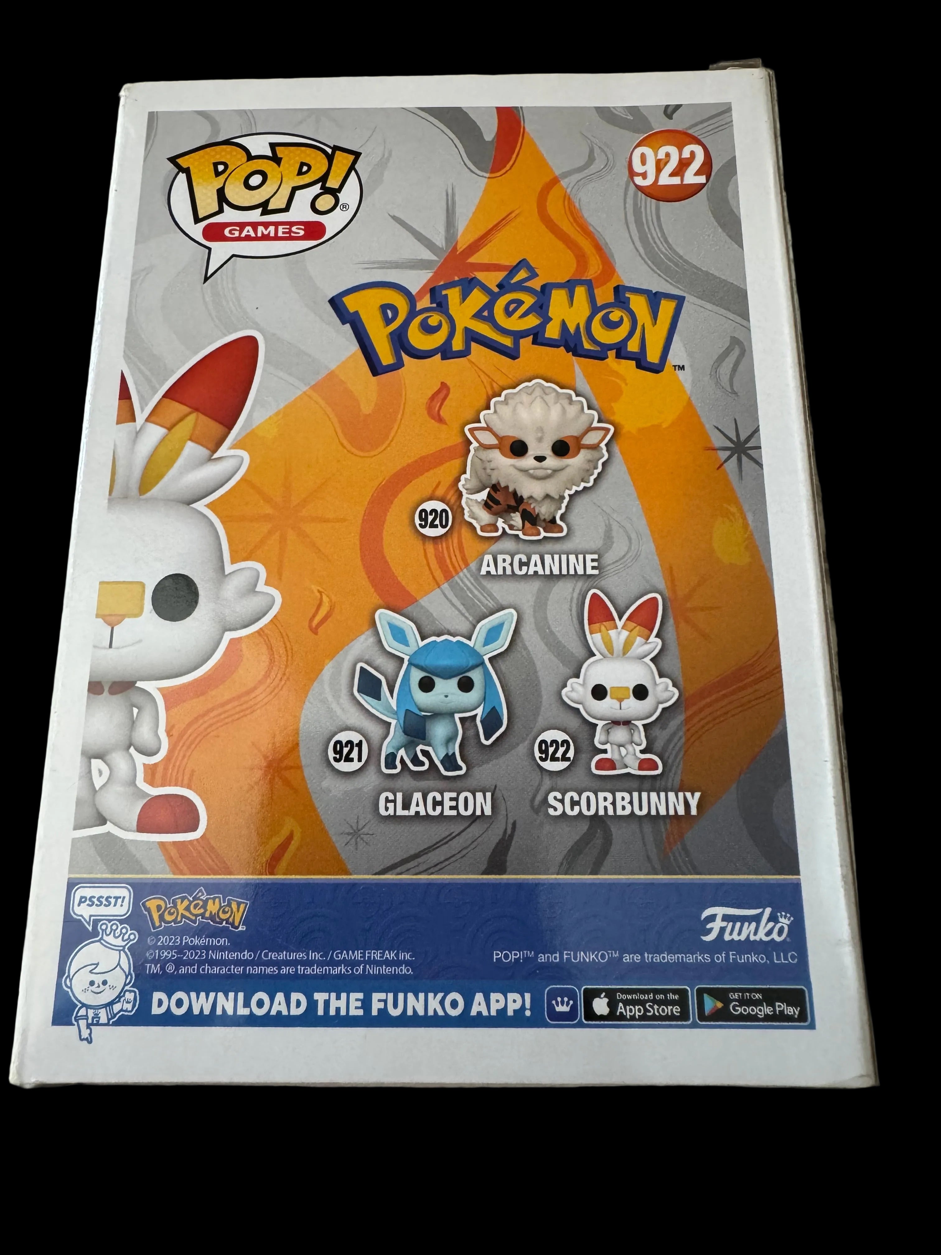 Funko Pokémon Scorbunny Pop! Games #922 Vinyl Figure Video Game Theme 2023